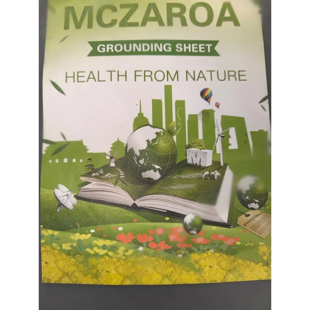 MCZAROA Grounding Fitted Sheet Queen Gray Cotton Silver Fiber Earthing Sheet